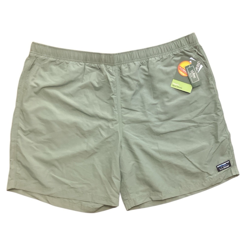LL Bean Mens 3XL Classic Supplex 8" Swim Shorts XXXL‎ Sports Quick Dry Green NEW